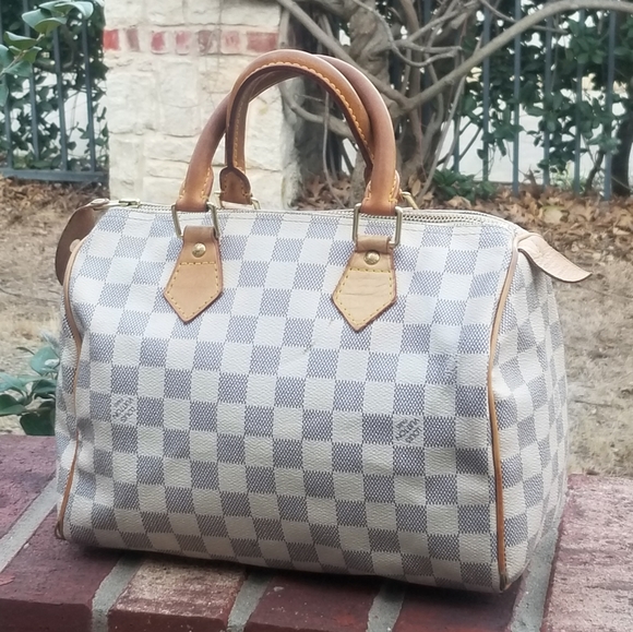 Extra pictures Auth Louis Vuitton Speedy Azur 25 - Picture 2 of 13